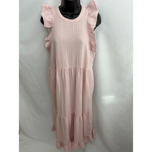 Universal Thread Light Pink Ruffle Maxi Dress